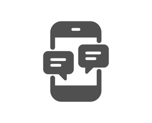 Phone Message icon. Mobile chat sign. Conversation or SMS symbol. Quality design element. Classic style icon. Vector