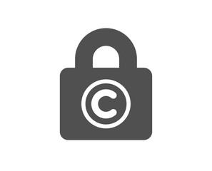 Copyright locker icon. Copywriting sign. Private Information symbol. Quality design element. Classic style icon. Vector