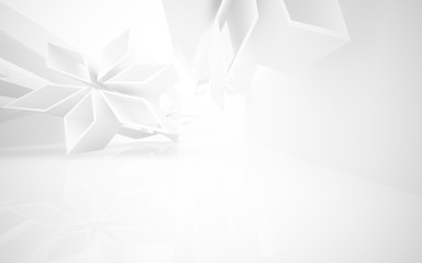 Fototapeta premium Abstract white interior of the future. 3D illustration and rendering
