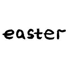 Lettering Easter. Calligraphy word Easter. Handwritten phrase Easter.