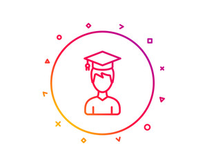 Man in Graduation cap line icon