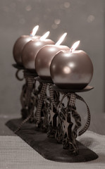 candles and christmas decorations