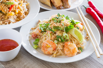 Delicious Asian food, for deliver at home, dinner with family and friends