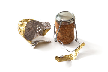 Champagne cork with muselet and foil