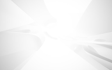 White smooth abstract architectural background. 3D illustration and rendering