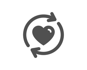 Update relationships icon. Love dating symbol. Valentines day sign. Quality design element. Classic style icon. Vector