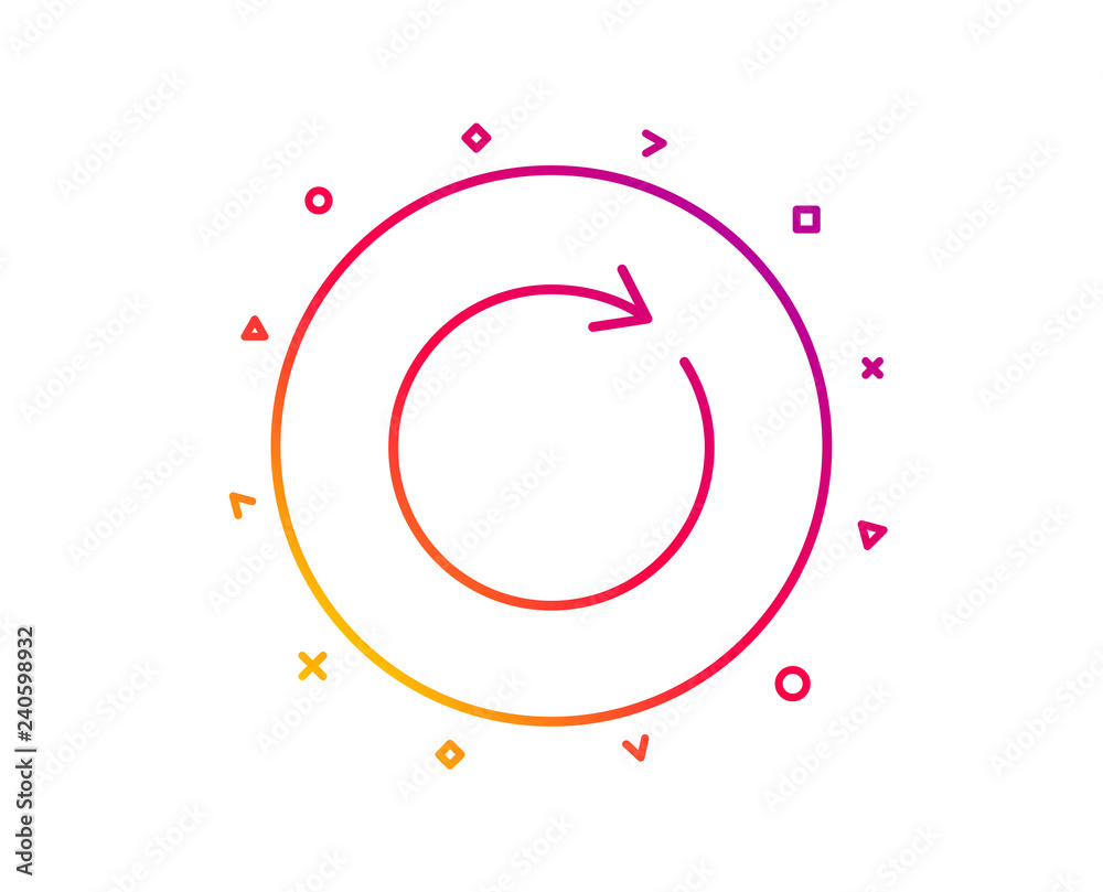 Aufkleber refresh line icon. rotation arrow sign. reset or reload symbol. gradient pattern line button. synchr