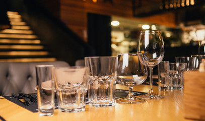 glasses of wine in restaurant