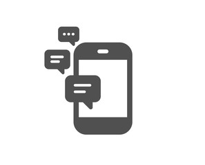 Communication icon. Smartphone chat symbol. Business messages sign. Quality design element. Classic style icon. Vector