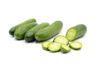 Mini Cucumber isolated on white