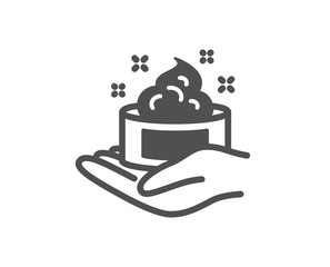 Skin care cream icon. Gel or lotion sign. Hand symbol. Quality design element. Classic style icon. Vector