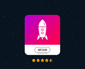 Start up icon. Startup business rocket sign. Web or internet icon design. Rating stars. Just click button. Vector
