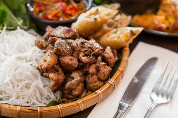 Delicious Asian food, for deliver at home, dinner with family and friends