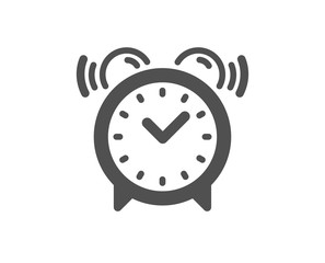 Alarm clock icon. Time or watch sign. Quality design element. Classic style icon. Vector