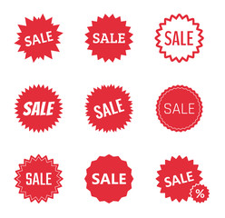sale icons set, sale tag vector design