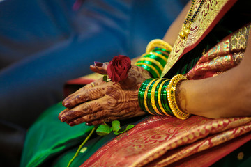 Bangles in Bride hands