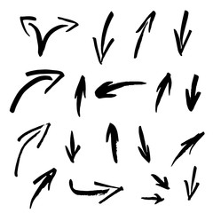 Set of grunge arrows. Vector illustration.