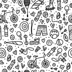 Sport seamless pattern. Vector illustration.