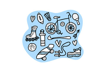 Sport activities symbols. Vector illustration.