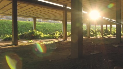 ABANDONED PARKING WITH SUNLIGHT