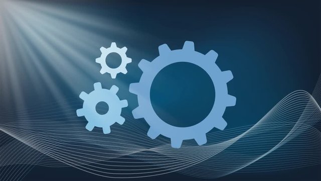 Zahnrad, Animation, Hintergrund, blau, 2d