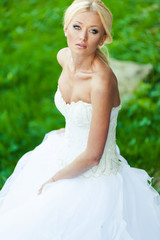 Fototapeta na wymiar Sensual portrait of beautiful bride