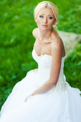 Fototapeta na wymiar Sensual portrait of beautiful bride