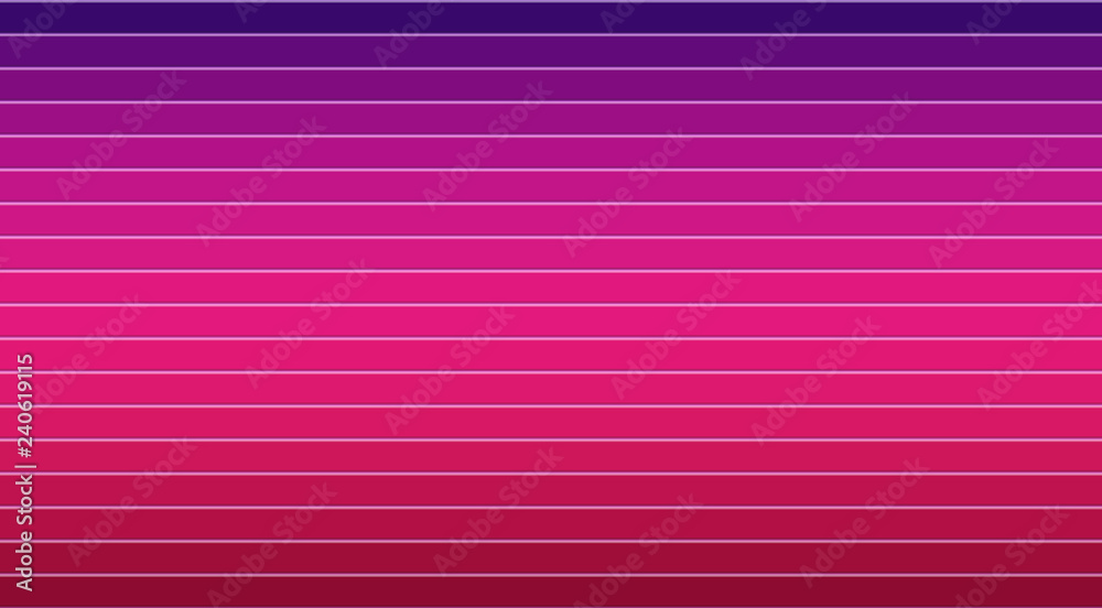 Poster Striped background with color gradient from ruby red to indigo violet colour. Simple vector graphic pattern