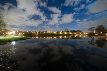 Fototapeta premium night lake, long exposure
