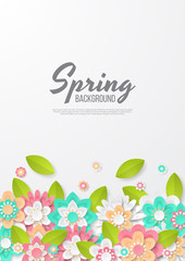 Spring background with beautiful colorful flower. Can be used for template, banners, wallpaper, flyers, invitation, posters, brochure, voucher discount. Vector illustration