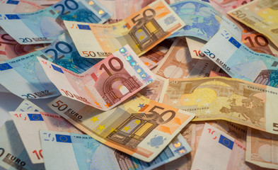 Various € Euro banknotes 
