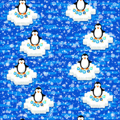 Seamless pattern on the winter theme. For decoration, wrapping, print or advertising. 