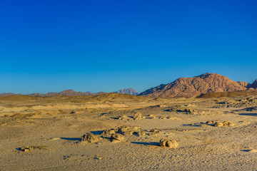 Fototapeta na wymiar Mountains in arabian desert not far from the Hurghada city, Egypt