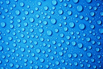 drops water on blue background