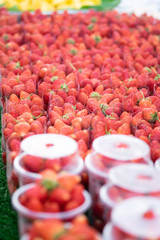 Strawberry in plastic bag