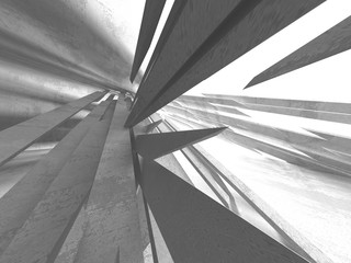 Dark concrete empty room. Modern architecture design