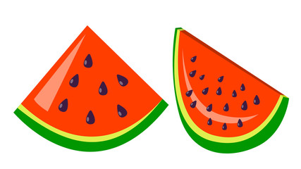 Watermelon Icon Vector. Tasty Fruit. Fresh Healthy Food. Natural Organic. Isolated Cartoon Illustration