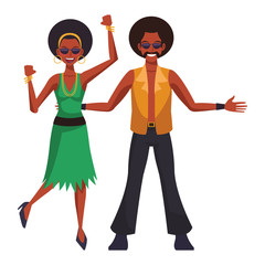 Disco people cartoon