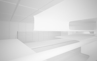 Fototapeta premium Białe gładkie streszczenie tło architektoniczne. Ilustracja i renderowanie 3D