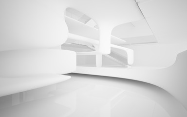 White smooth abstract architectural background. 3D illustration and rendering