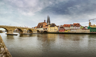 Fototapeta na wymiar Cityscape of Regensburg town