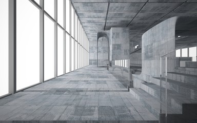 Empty dark abstract concrete smooth interior . Architectural background. 3D illustration and rendering