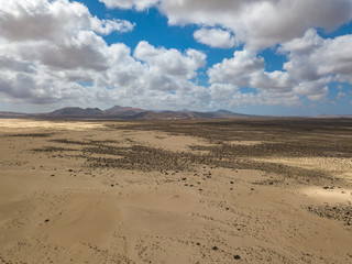 Panorama of landscape on Fuerteventura .
