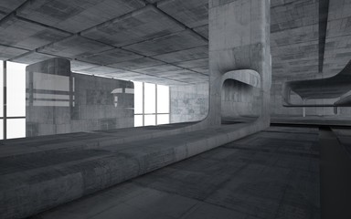 Empty dark abstract concrete smooth interior . Architectural background. 3D illustration and rendering