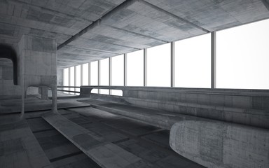 Empty dark abstract concrete smooth interior . Architectural background. 3D illustration and rendering