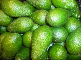  pile of ripe fresh avocados