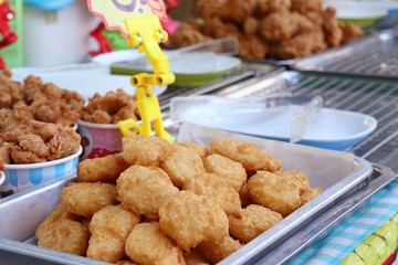fried nuggets at street food