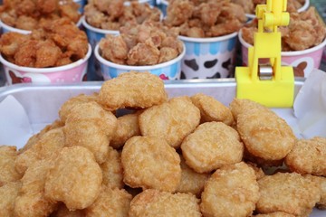 fried nuggets at street food