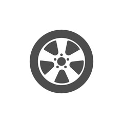 Naklejka premium Transport tire icon. Vector illustration, flat design.
