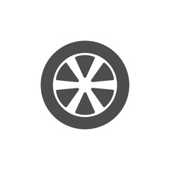 Transport tire icon. Vector illustration, flat design.